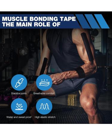 Kinesiology Tape(Black 2 Rolls) Unlock Your Full Potential with Kinesiology Original Cotton Elastic Premium Athletic Tape Breathable Latex-Free Hypoallergenic high ductility and Waterproof for Shoulder Knee Elbow Ankle Support - Buy Online on GoSupps.com