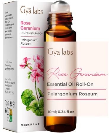 Gya Labs Rose Geranium Essential Oil Roll-On (0.34 fl oz) - Sweet Floral Scent Rose Geranium (Roll On) 10.00 ml (Pack of 1)