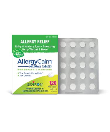 Boiron AllergyCalm Tablets for Relief from Allergy and Hay Fever Symptoms of Sneezing Runny Nose and Itchy Eyes or Throat - 120 Count - Buy Online on GoSupps.com