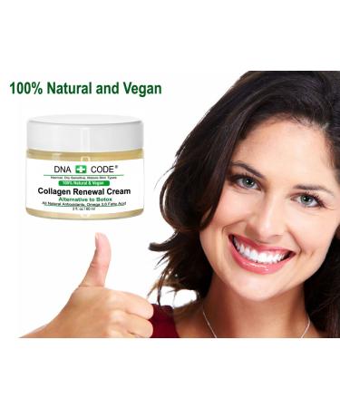 Natural Vegan Cell Renewal Cream - No Needle Alternative for Face & Neck | Deep Hydration with Jojoba Olive & Rosehip Oils | 2 Fl Oz - Buy Online on GoSupps.com