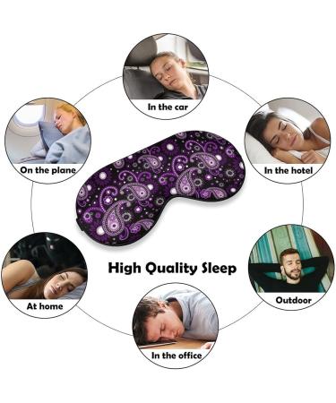 Violet & Purple Paisley Sleep Mask for Women - Adjustable Eye Shades with Elastic Strap - Buy Online on GoSupps.com