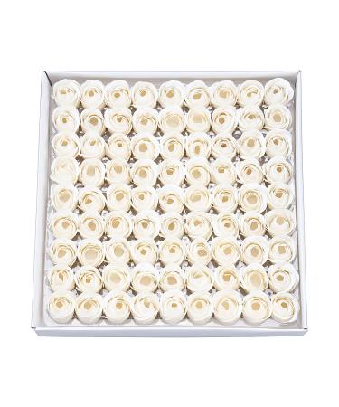 Weiye 81PCS Soap Rose Flower - Flora Scented Soap Rose Flower - Plant Essential Oil Soap for Anniversary/Birthday/Wedding/Valentine s Day/Mother s Day White