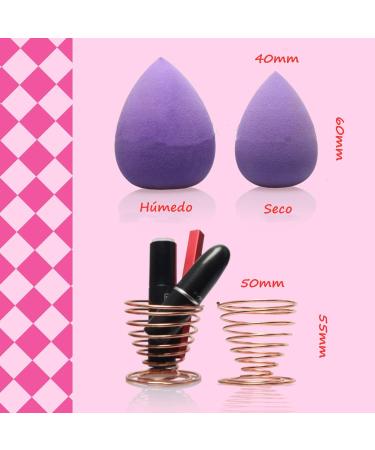 Voarge Makeup Sponge Set - 5 Beauty Blenders & 2 Holders for Liquid Cream & Powder Cosmetics - Perfect for Flawless Application - Buy Online on GoSupps.com