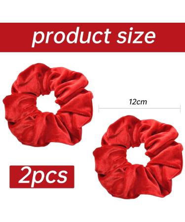 Hair Scrunchies for Women Velvet Scrunchy Hair Ties for Women Ladies Girls Hair Bands Elastic Soft Ponytail Holder Hair Bobbles Hair Accessories for Thick Thin Curly Hair Red - Buy Online on GoSupps.com