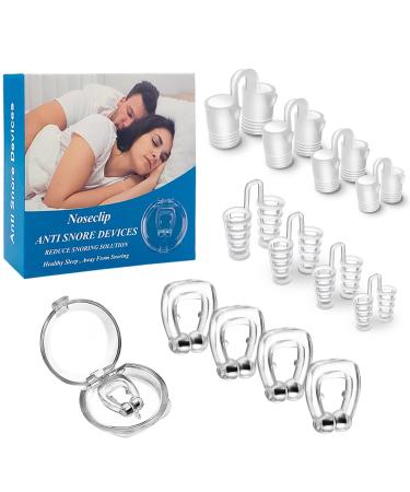 Snoring Solution- Snore Stopper Anti Snoring Devices 4PCS Silicone Magnetic Nose Clips & 8PCS Silicone Nasal Dilators for Men and Women Comfortable Nasal to Relieve Snore