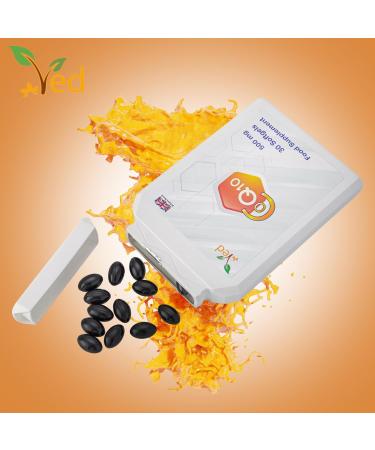 Veds CoQ10 500 mg - Highest Strength Naturally Fermented Ubiquinone | Co-Enzyme Q10 | 30 Capsules | Superior Natural Formula | Monthly Supply - Buy Online on GoSupps.com