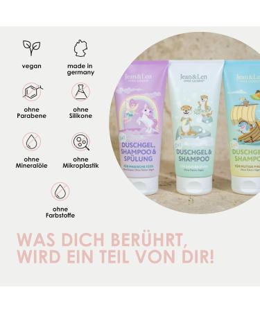 Jean et Len 3 in 1 Shower Gel/Shampoo/Conditioner For Kids/Fairies For Velvety Skin and Soft Hair Without Tangles Does Not Sting the Eyes Mild Fragrance Vegan 200 ml - Buy Online on GoSupps.com