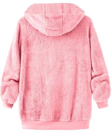 Hanxiulin Oversized Plush Jacket for Women - Warm Lined Fleece Transition Bomber - Winter 3XL Pink - Buy Online on GoSupps.com