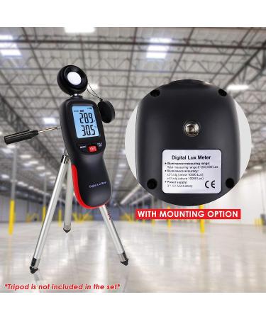 Digital Light Meter with Data Record, Backlight, Lux & Temperature Meter - 0-200,000 Lux/FC Measurement Range - MAX/MIN/Hold Function - Buy Online on GoSupps.com