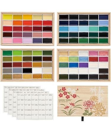Kuretake Gansai Tambi 100 Color Set in Beautiful Wooden Box - Professional Watercolor Paint Set for Artists - Made in Japan - 2022 New Collection - Buy Online on GoSupps.com