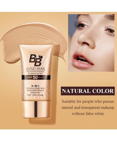 BB Cream Light Tinted Moisturiser Face Women BB Cream Foundation BB Cream Cover Blemishes tinted spf 50 face moisturiser Gold Snail Sunscreen - Buy Online on GoSupps.com