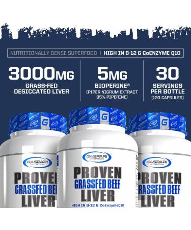 Gaspari Nutrition Proven Liver, Grass-fed Beef Liver, Nutritionally Dense Superfood, Supports Athletic Performance, Natural Growth Factors, Old School Supplements (30 Servings) - Buy Online on GoSupps.com