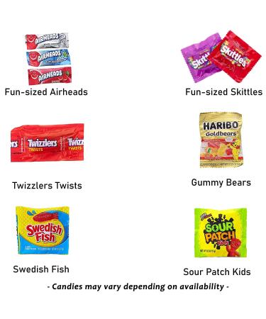 Bite-Sized Candy Care Package Gift Box - Variety Pack of Skittles, Sour Patch, Twizzlers & More! Perfect for Halloween, Birthdays, College Students, Military, Offices, and Goodie Bags! - Buy Online on GoSupps.com
