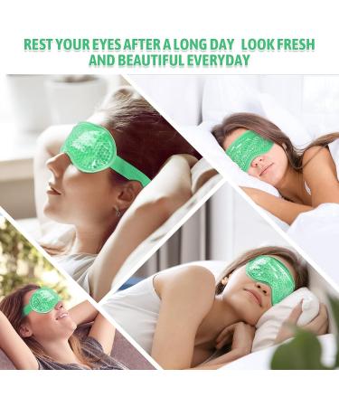 KOLTECH Cooling Gel Eye Mask - Reusable Hot Cold Pack for Stress Relief, Headaches, Migraines, Puffiness - Green - Buy Online on GoSupps.com