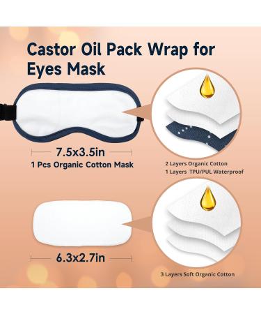 Leekalos Organic Castor Oil Pack for Eyes - Reusable Wrap for Eyelashes Wrinkles & Dark Circles - Washable & Leak-Proof - Buy Online on GoSupps.com