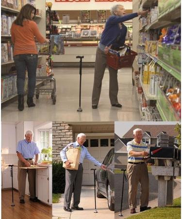 Led Light +Foldable Safety Walking Stick Folding Adjustable Aluminium Pole Cane Black - Buy Online on GoSupps.com