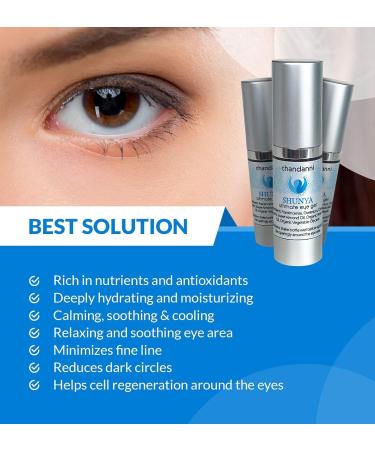Chandanni Organics Shunya Ultimate Eye Gel - Dark Circles Puffiness Wrinkles | Rosehip & Almond Oil | 3oz - For Men & Women - Buy Online on GoSupps.com