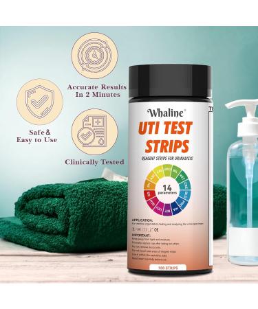 Whaler 14-in-1 Urine Test Strips - 100 Pieces for UTI Diabetes & Ketosis Analysis | Accurate & Easy Reference Color Card - Buy Online on GoSupps.com