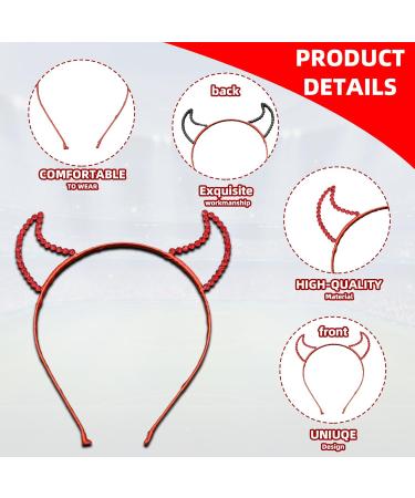 VilaGi Halloween Devil Horns Headband Red Rhinestone Hairband Headband Makeup Party Halloween Carnival Party Masquerade Cosplay Fancy Dress Women Girls Hair Accessories Headband Costume Accessories - Buy Online on GoSupps.com