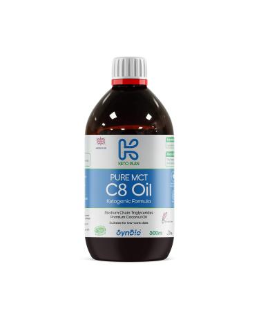 SynBio Keto Plan - Pure MCT C8 Oil Palm Oil Free | 99% Pure C8 | Vegan | Halal | Gluten Free | Supports Keto Nutrition & Fasting | Sustainably Sourced Coconut (500ml)