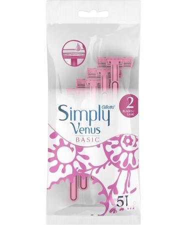 Gillette Venus Simply Venus 5 Disposable Razors with 2 blades for Women - Buy Online on GoSupps.com