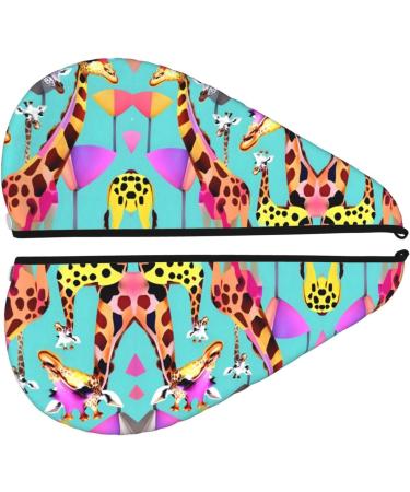 Colorful Giraffe Hair Drying Cap - Quick-Dry Coral Velvet Towel Wrap for Women & Men | Ideal for Travel & Home - Buy Online on GoSupps.com