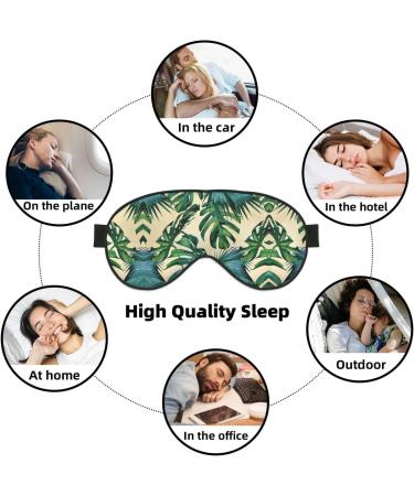 SSIMOO Green Banana Leaves Print Eye Mask | Ultra-Soft Light-Blocking for Comfortable Sleep | International Shipping - Buy Online on GoSupps.com
