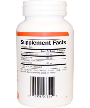 Natural Factors Vitamin C Plus Bioflavonoids & Rosehips 1000 mg - 90 Tablets | Immune Support & Antioxidant - Buy Online on GoSupps.com