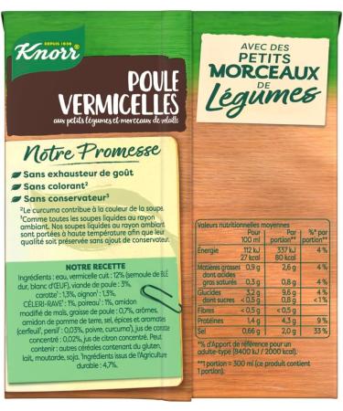 Knorr Liquid Soup Flavors of Old Chicken and Vermicelli Quick Soup to Prepare Made in France 300 ml (Pack of 1) - Buy Online on GoSupps.com