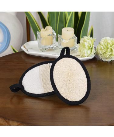 2Pcs Biodegradable Loofah Exfoliating Body Scrubber Set - Natural Shower Luffa Pads for Men and Women (Black) - Buy Online on GoSupps.com