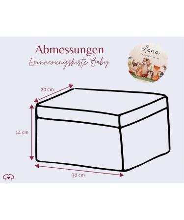 Personalized Wooden Baby Souvenir Box | Forest Animals | Custom Name Date & Size | Perfect Baby Gift - 30x20x14 cm - Buy Online on GoSupps.com