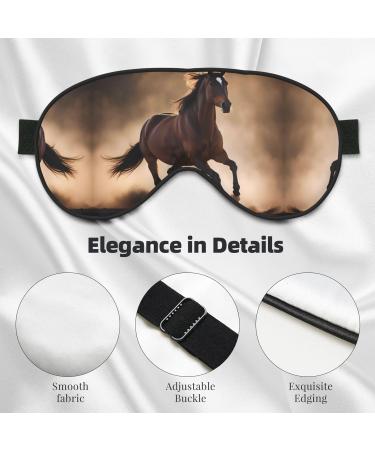 Running Horses Print Unisex Eye Mask | Soft Travel & Yoga Sleep Shade Cover - Buy Online on GoSupps.com