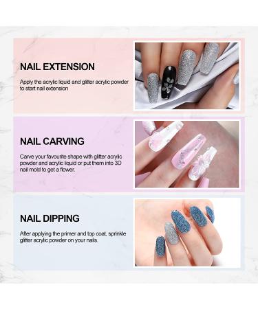 Complete Acrylic Nail Kit for Beginners - 27 Colors Glitter Powder, Monomer Liquid, Tips, Brush - Nail Art Supplies & Manicure Tools for Starter - RJ0176 - Buy Online on GoSupps.com