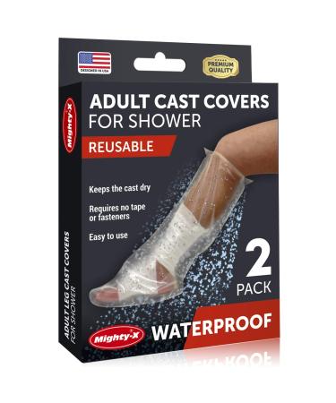 100% Waterproof Cast Cover Leg - Watertight Seal - Reusable 2 pk Cast Protector for Shower Leg Adult Knee, Ankle, Foot - Half Leg Covers - Buy Online on GoSupps.com