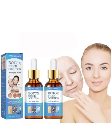 2Pcs Botox Stock Solution Jennifer Aniston Dark Spot Corrector Serum Botox Face Serum Lighten Skin Fine Lines and Black Spots for All Skin Types