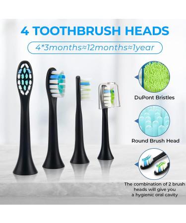 MOPIKO Travel Electric Toothbrush Kit - Sonic Rechargeable Toothbrush for Adults, Teens & Kids - Smart Whitening Power Toothbrush with USB-C (Black) - Buy Online on GoSupps.com