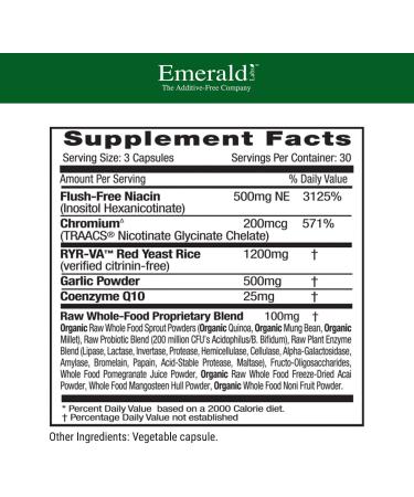 Emerald Laboratories Cholesterol Health - 90 Vegetarian Capsules for Heart Wellness - Buy Online on GoSupps.com