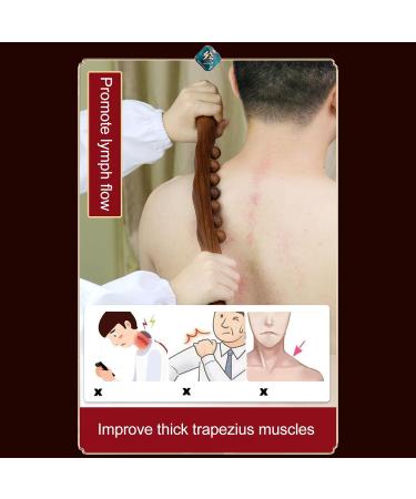Wooden Gua Sha Massager with 7 Massage Beads - Oak Scraping Tool for Neck & Back Relief | Relaxation & Wellness - Buy Online on GoSupps.com
