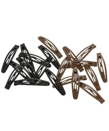 20-Pack Hair-Like Hair Clips Set Brown & Black | 4.3 cm | Pink Storage Box Perfect for All Hairstyles - Buy Online on GoSupps.com