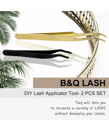 Eyelash Applicator - Rust-Free Eyelash Tweezers for Easy Application | Golden Eyelash Pliers with Brush - 1 PC for Artificial Eyelashes - Buy Online on GoSupps.com
