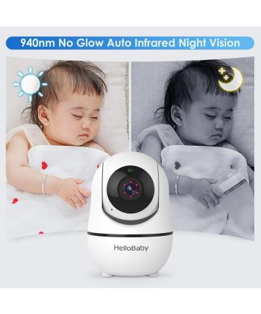 Hello Baby Monitor with Camera and Audio, LCD Display Video Baby Monitor - No WiFi, Infrared Night Vision, Temperature Screen, Lullaby, Two-Way Audio and VOX Mode (HB66) - Buy Online on GoSupps.com