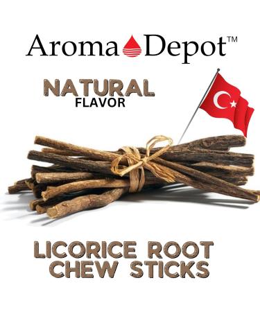 Aroma Depot 1 lb. Natural Licorice Root Chew Sticks for Humans. 100% Pure Natural | Oral Health & Fresh Bearth | Individual Liquorice Sticks are 6.5-7 inches Long. Glycyrrhiza Glabra from Turkey. - Buy Online on GoSupps.com