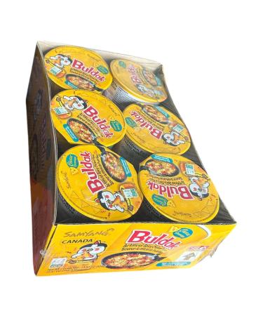 Korean Spicy Ramen Noodle Cups - Cheese Flavor - Stir-Fried Instant Noodles (Pack of 6) - Quick & Easy Meal