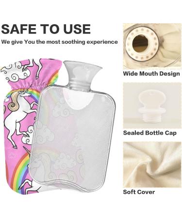 Buy Unicorn Hot Water Bottle 2L - Rainbow & Cloud Cover | BAP Free for Pain Relief | Large Hot Water Bag for Bed Hand & Feet - Buy Online on GoSupps.com