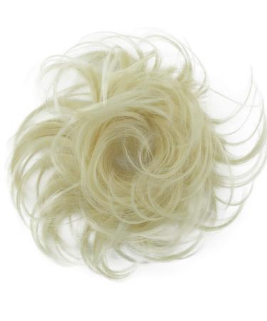 CAISHA Hairpiece Scrunchie Chloe Updos Voluminous Wavy Messy Synthetic Fiber DM13cm White Blonde HG4a
