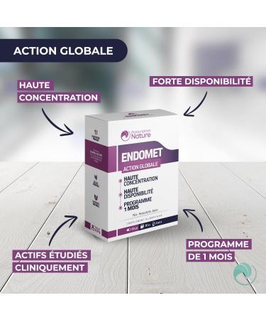Prescription Nature - ENDOMET - Global Action Food Supplement - PEA Japanese Knotweed Extract - High Concentration and Availability - Made in France - 1 Month Program 60 Capsules - Buy Online on GoSupps.com