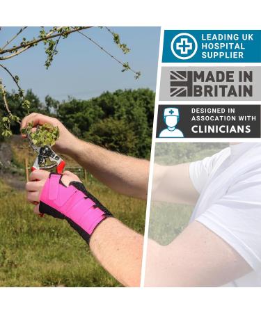 Solace Bracing Cool-Flow Wrist Support - British Made NHS Brace w/Metal Splint for Carpal Tunnel Arthritis Tendonitis - Pink - S Left Hand - Buy Online on GoSupps.com