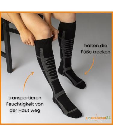 Buy 2 Pairs of Black Ski Socks for Men & Women - Knee Length Size 47-50 | International Shipping Available - Buy Online on GoSupps.com