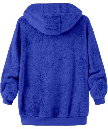 Hanxiulin Women's Oversize Plush Jacket | Warm Lined Fleece Hiking Coat | Lightweight Quilted Outdoor Winter Jacket 4XL Blue - Buy Online on GoSupps.com