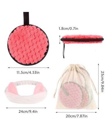 6-Pack Washable Slaughtering Pads | Reusable 11.5 cm Microfiber Cleaning Pads with Hair Band & Laundry Bag for Facial Care - Buy Online on GoSupps.com